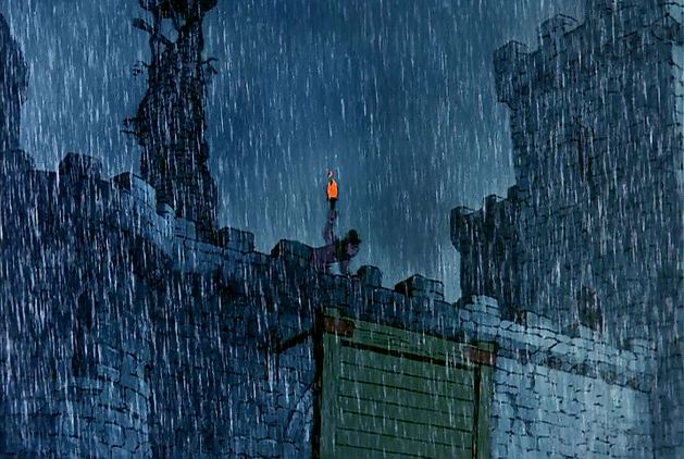 "Is it a bird? Is it a plane? No, it's a man on a horse seeking access. Hmm, who'd have known? And...what's a plane?"