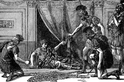 "Ah, we've finally found you, Claudius! You'll pay for the heinous work of art put forth by your great-great-great-great-great-...."