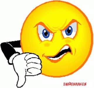 Hence the use of a thumbs down icon! Or maybe it's an emoticon hitchhiking to the South Pole!