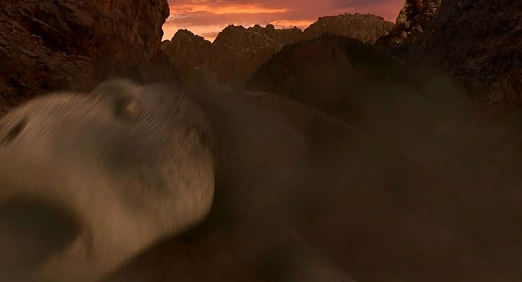 Dragged away in a violent blur!